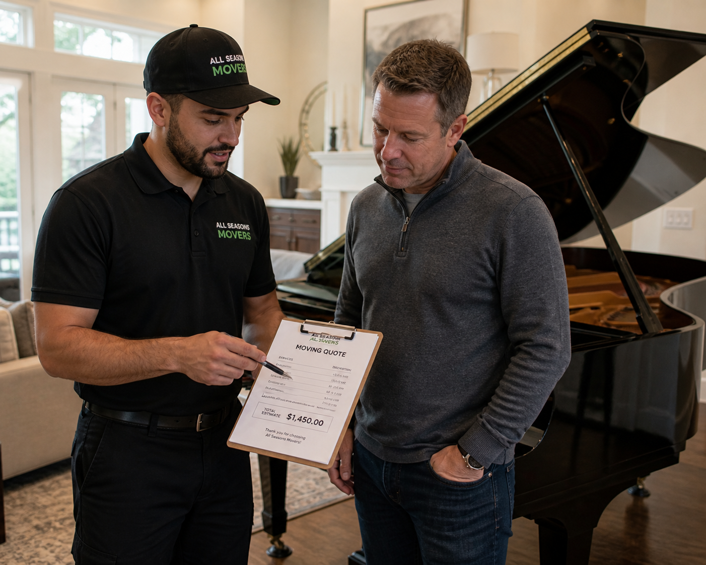 all season movers sharing cost of moving a piano
