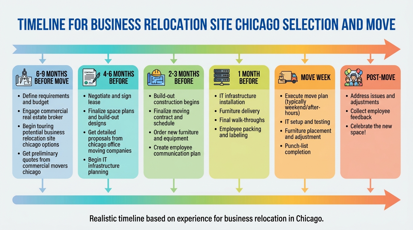 inforgraph mover's timeline for relocation a business