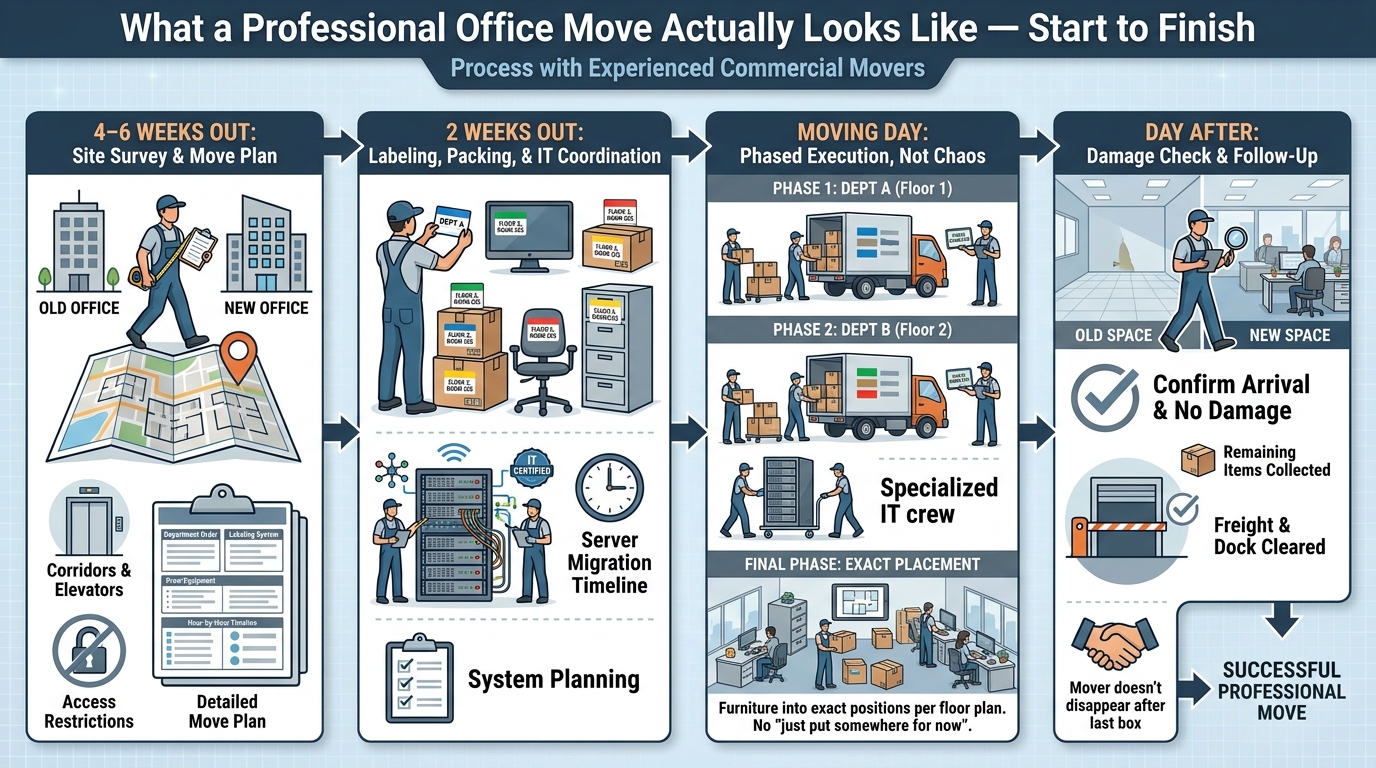 professional office move process infograph