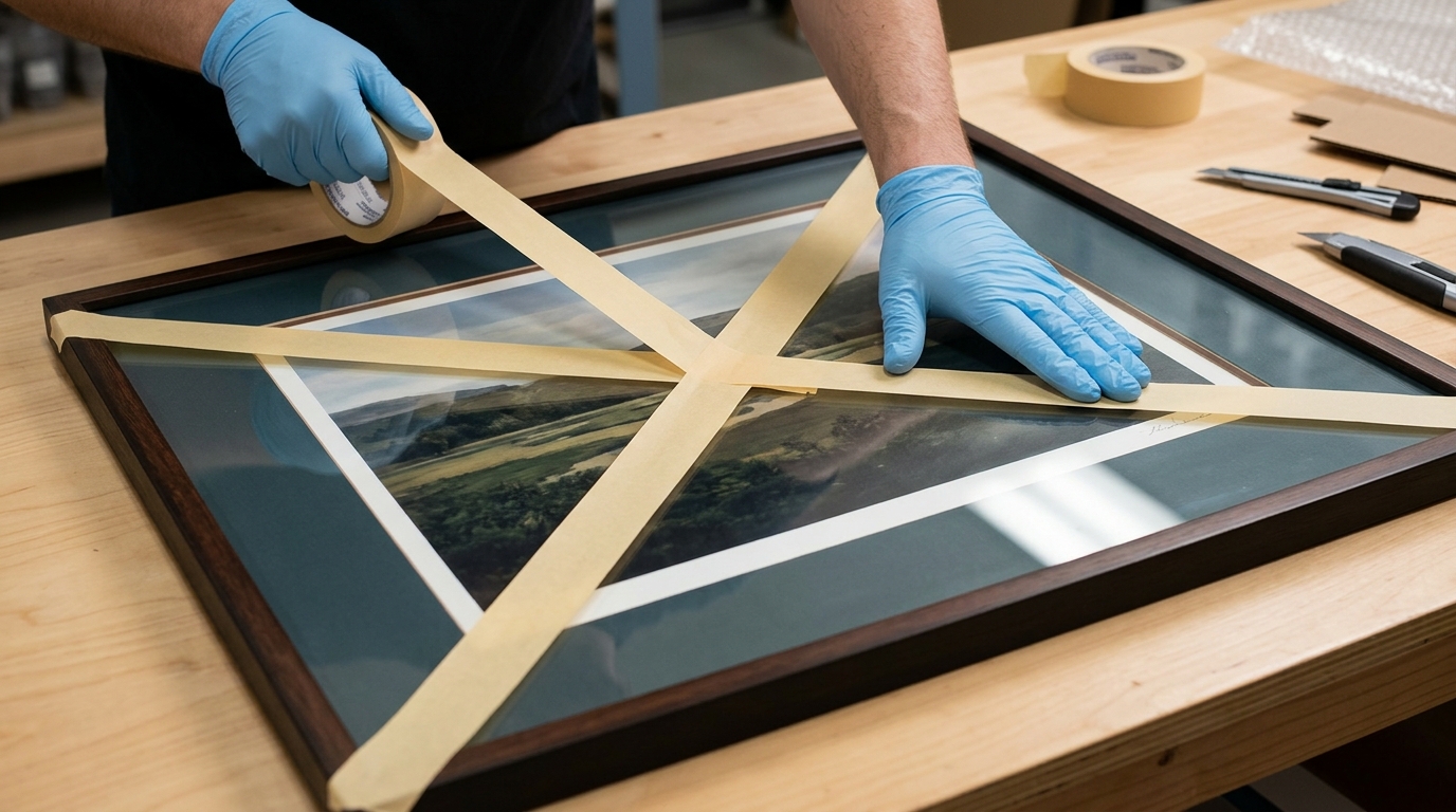 cleaning the picture for wrapping