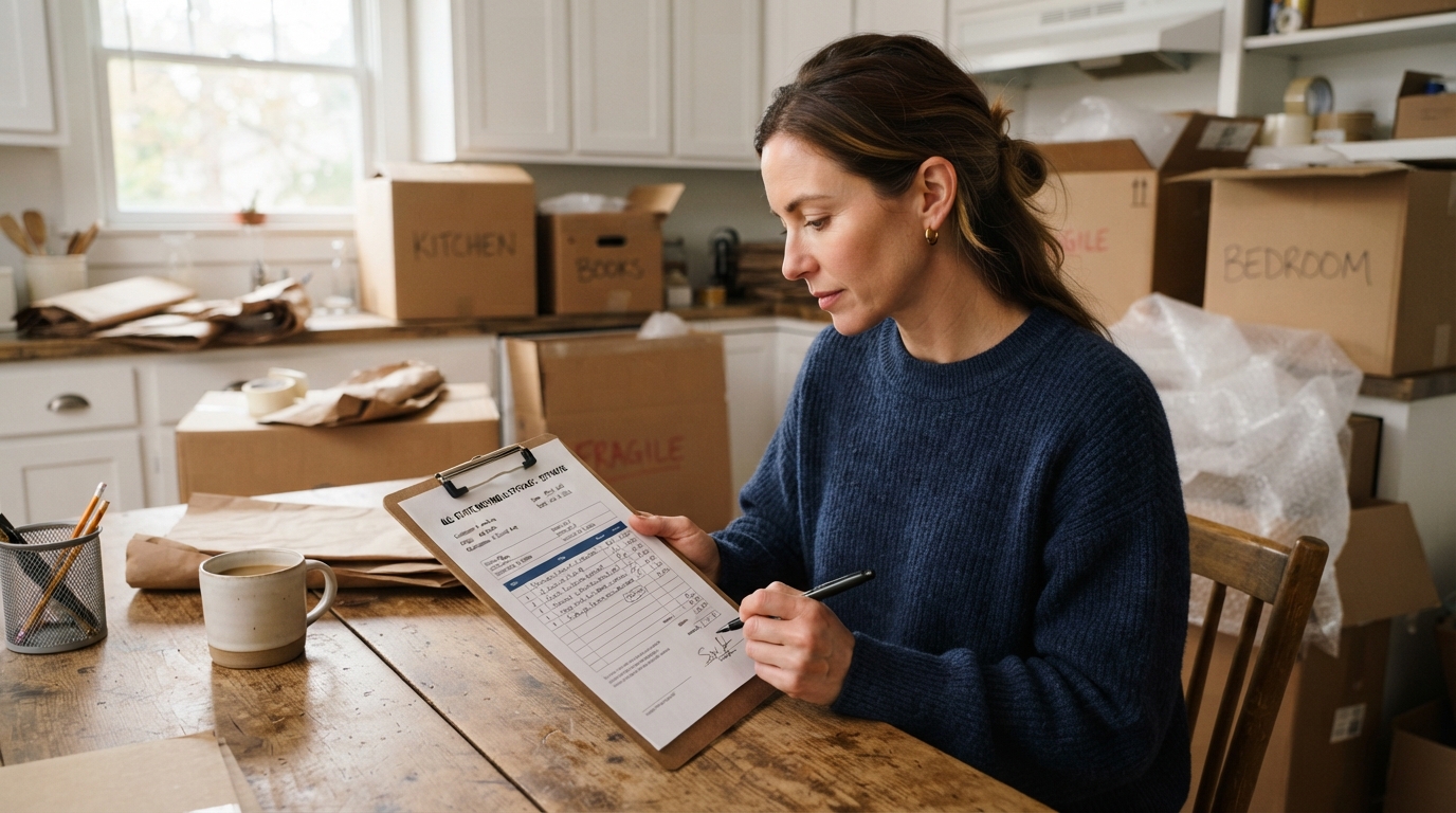 Reviewing a written moving cost estimate before a Chicago move