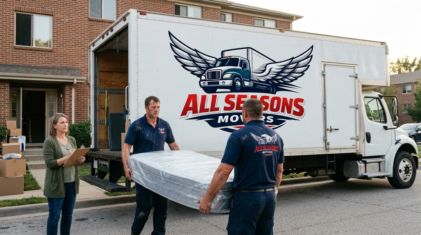 Movers loading a rental truck during a local labor only move