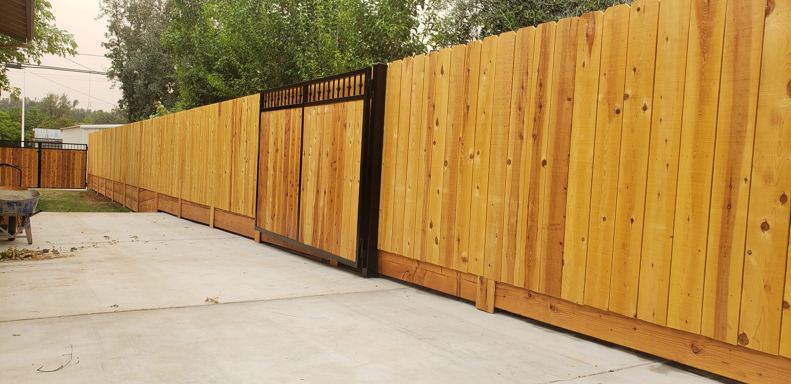 Wood fence with gate