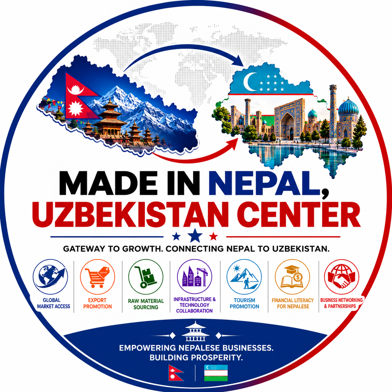 Made in Nepal, Uzbekistan Center logo