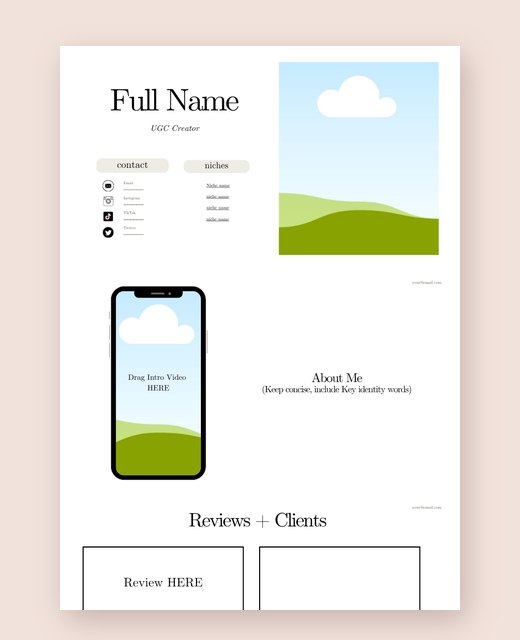 UGC portfolio template