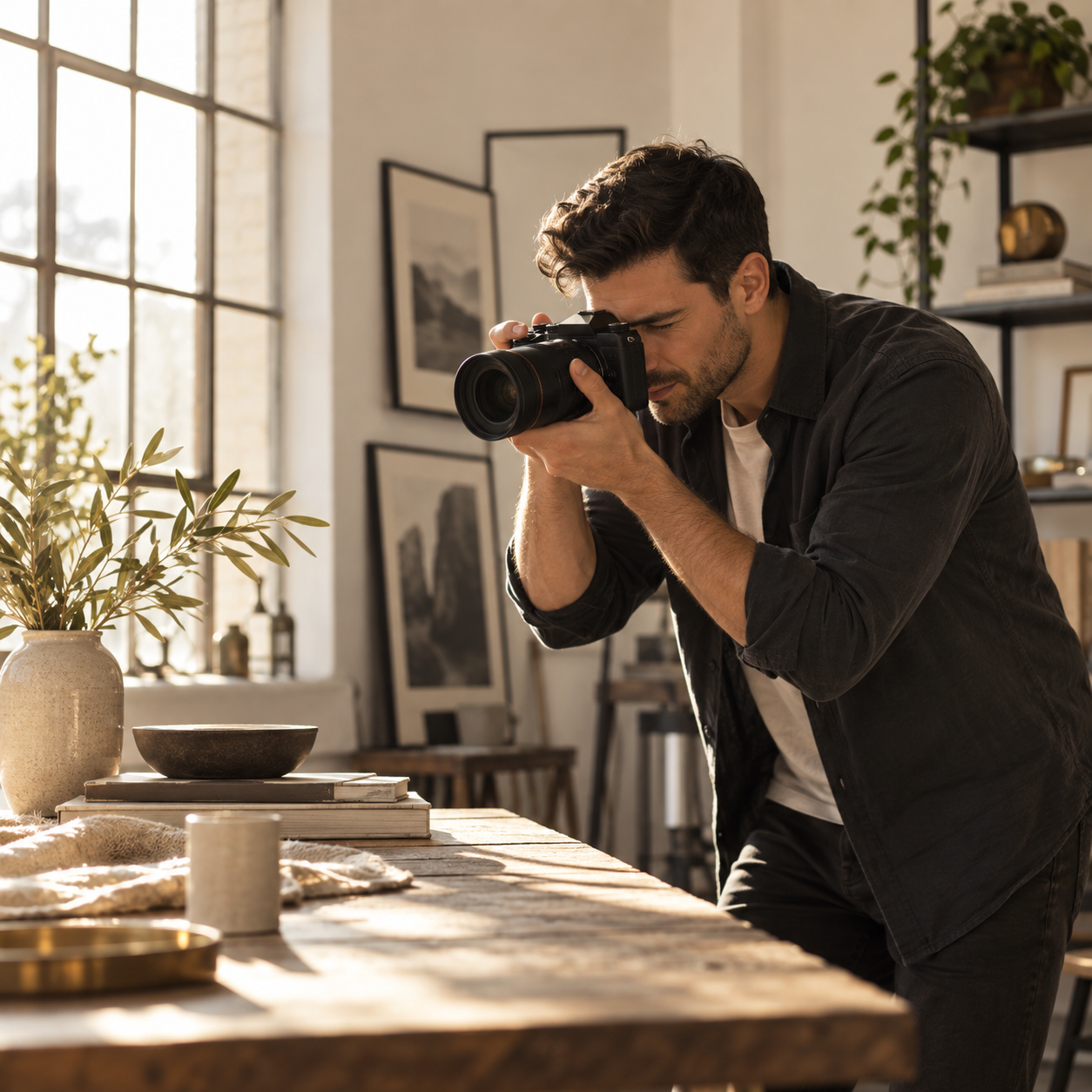 A male photographer transforming his creative hobby into an opportunity