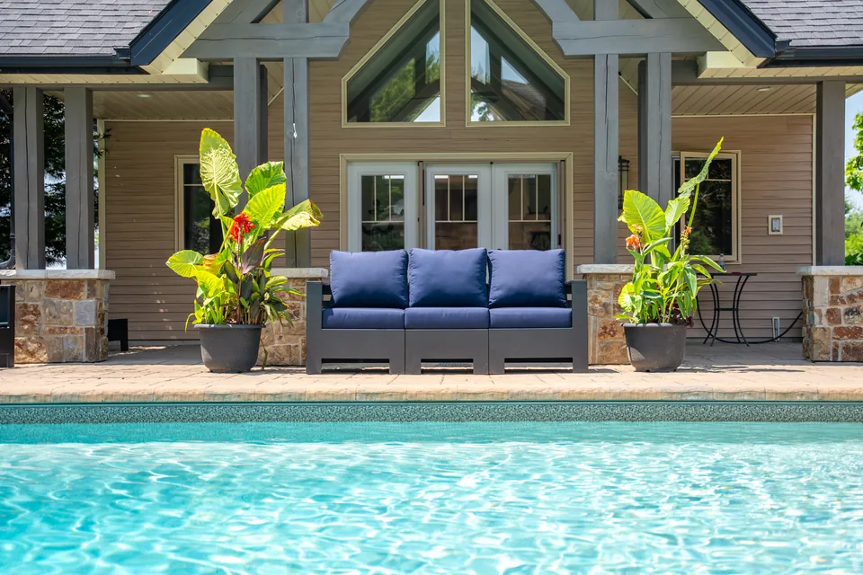 Patio dining setup