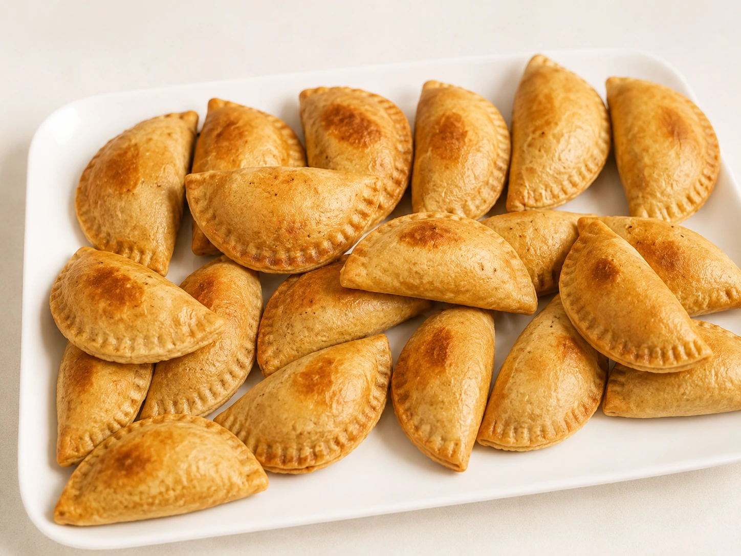 Freshly baked Nigerian meat pies with a golden crust