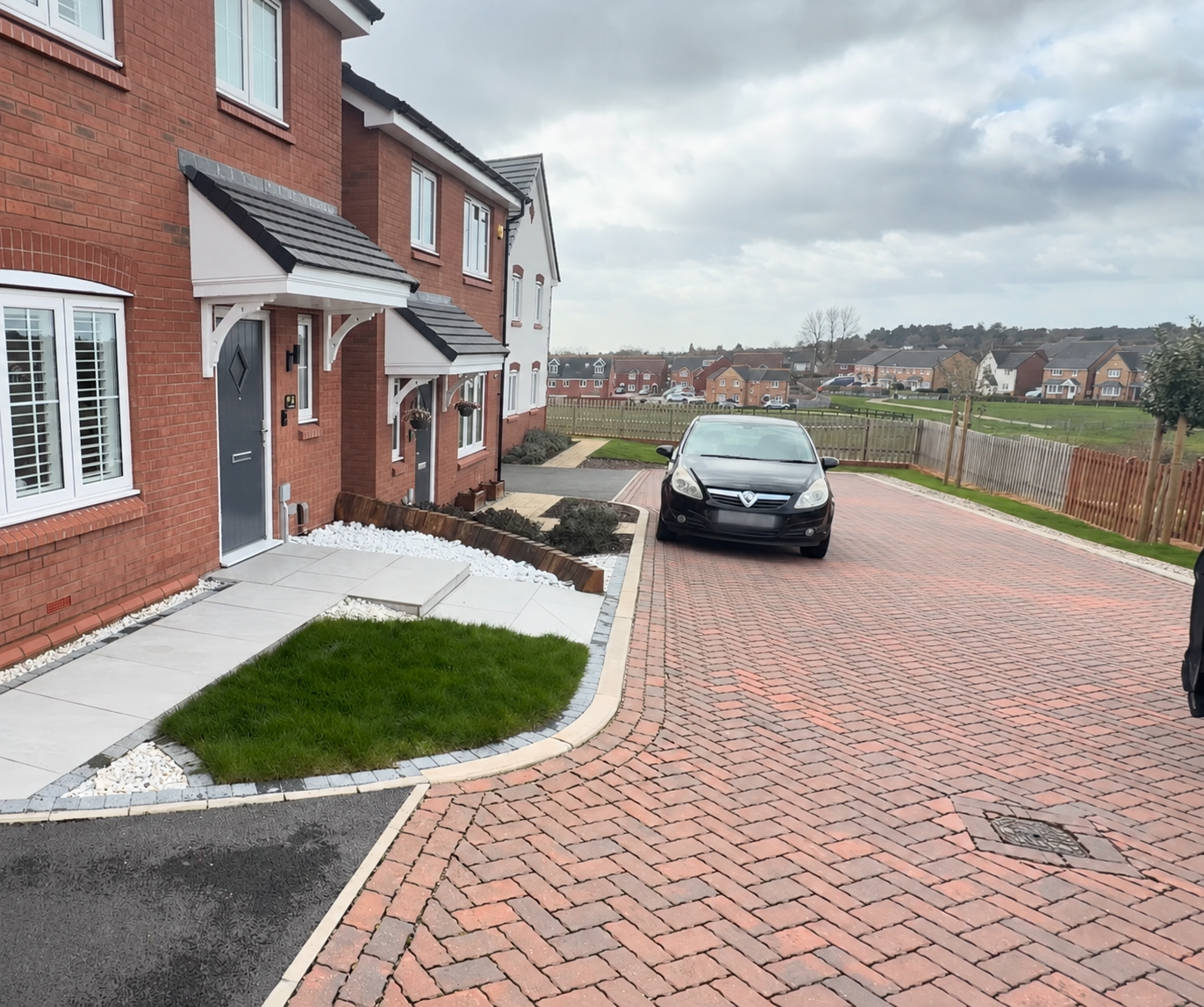 Block paved driveway installed at a Staffordshire home