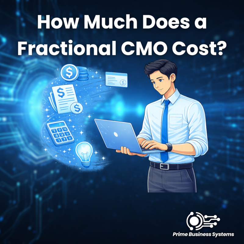 Fractional CMO cost comparison table showing pricing tiers