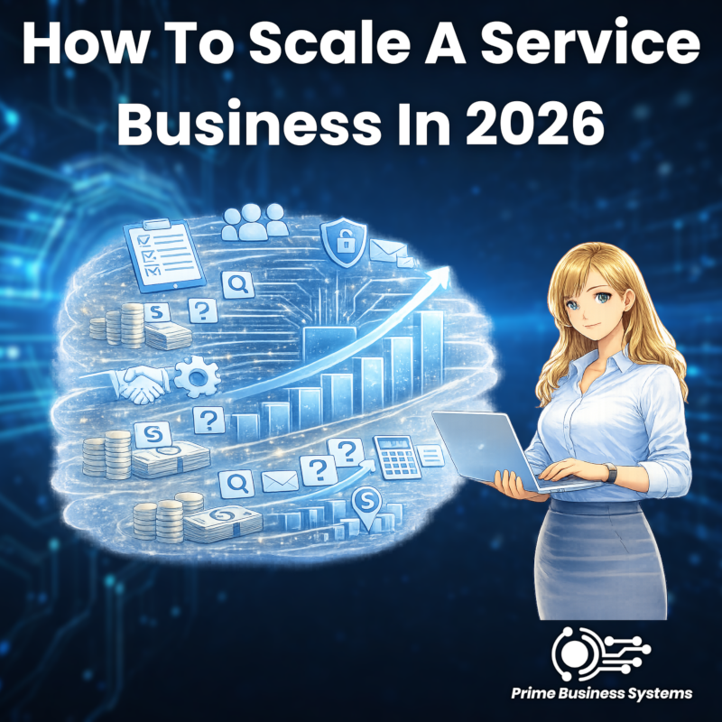 Service business scaling playbook showing growth trajectory