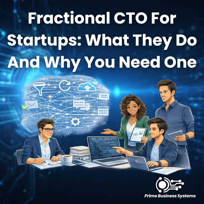 Fractional CTO advising a startup team on technology architecture