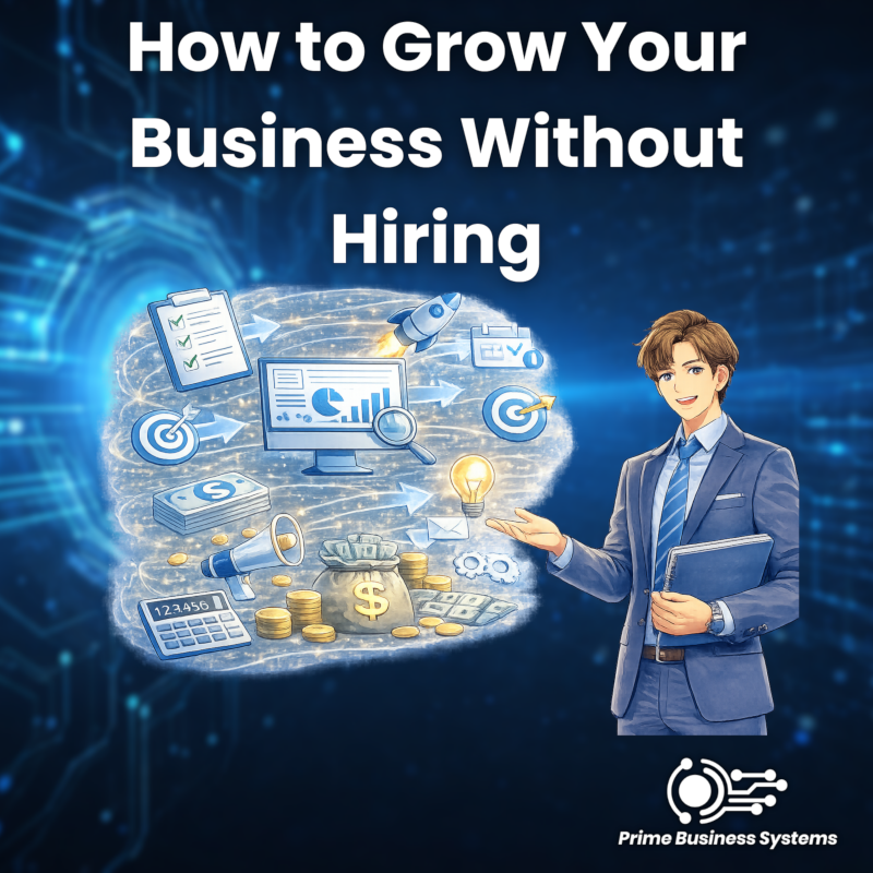Business growth without hiring framework showing automation and fractional talent