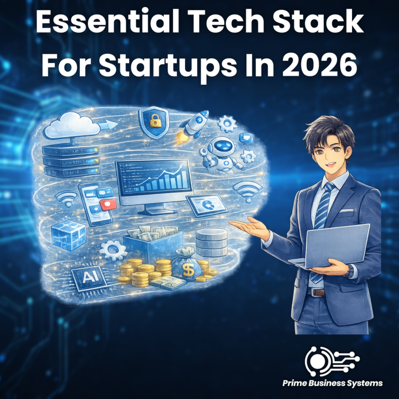 Essential startup tech stack diagram showing recommended tools by category