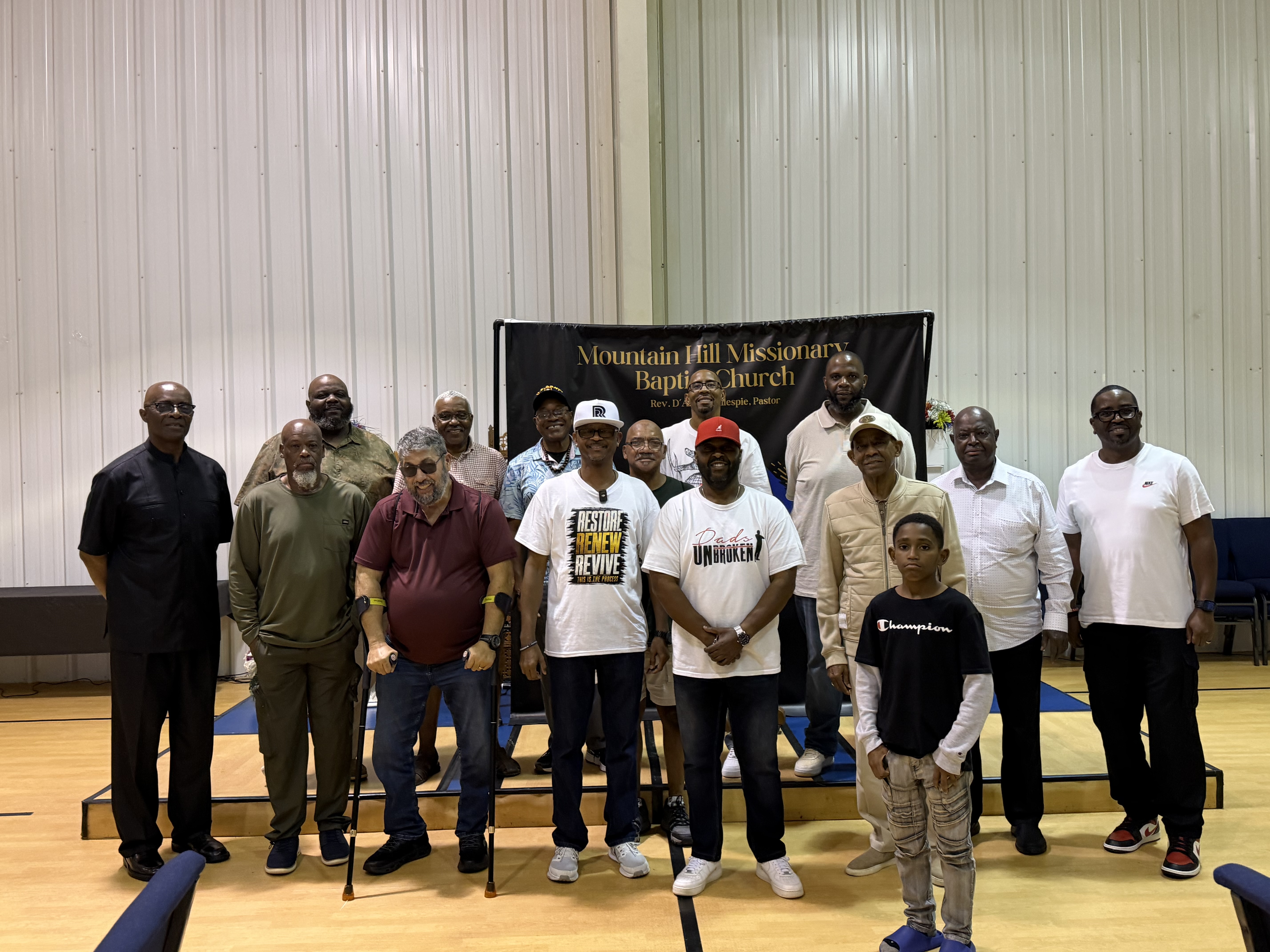 Men gathered at the RRR Fatherhood Summit, Mountain Hill Missionary Baptist Church