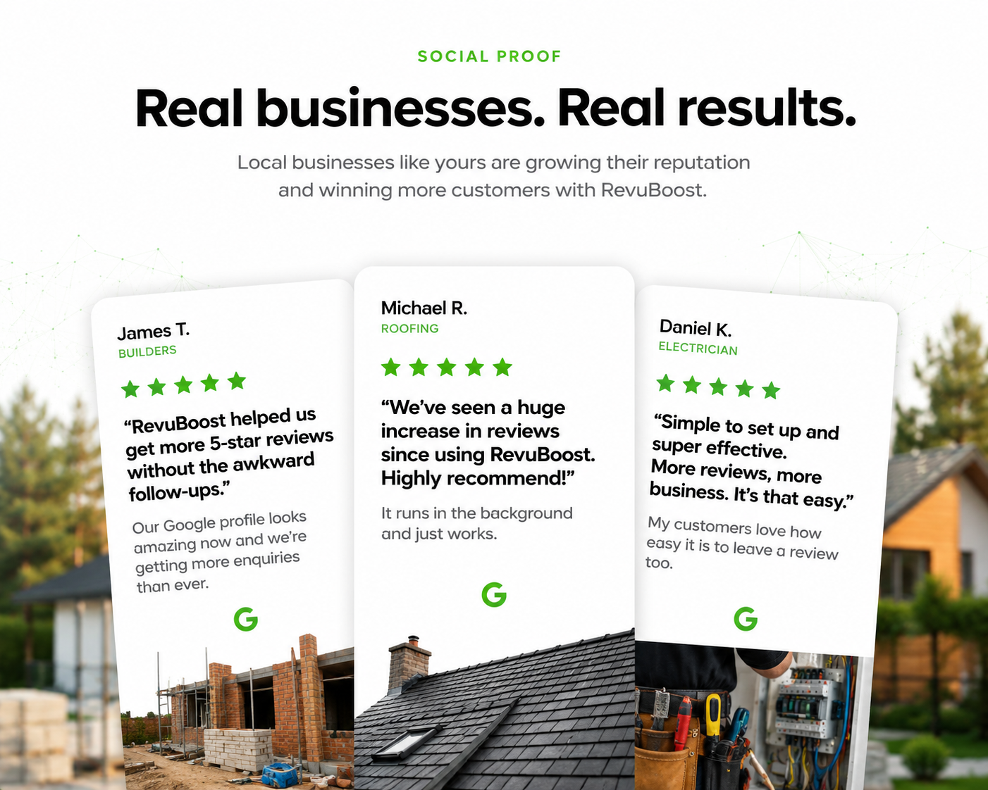 Social media review posts for local businesses