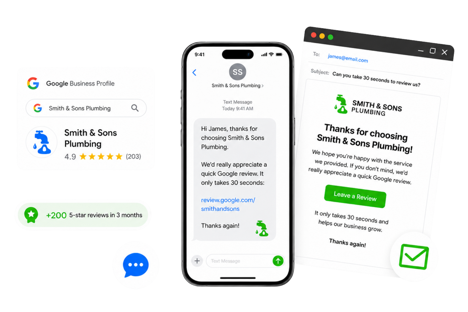 RevuBoost automated SMS and email review requests