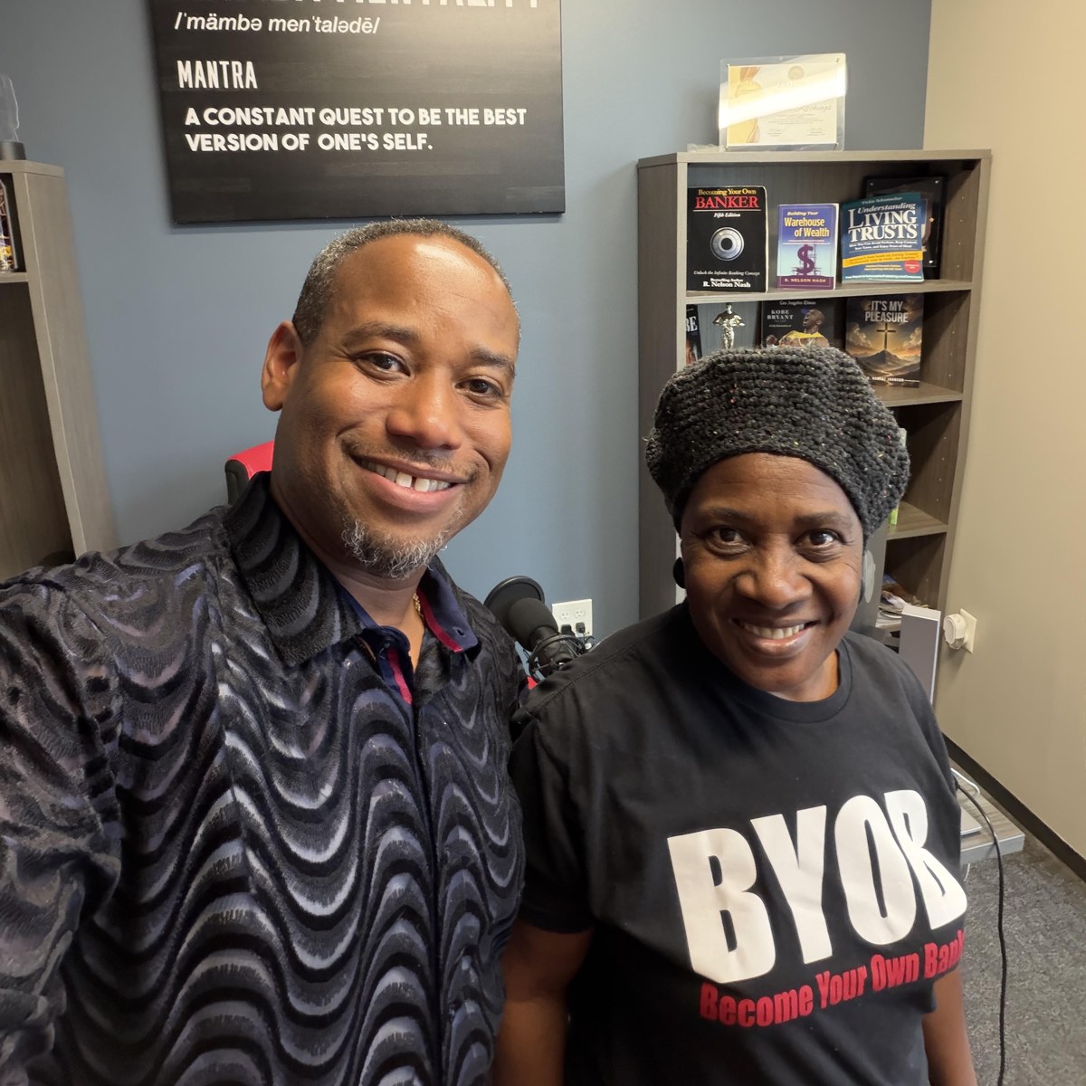 Shirley, a Marathon System client, at the Marathon Financial Group office