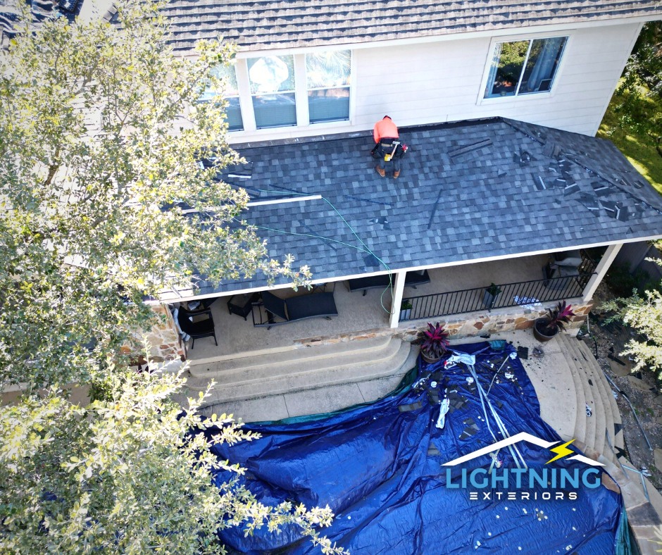 Lightning Exteriors roof inspection after storm