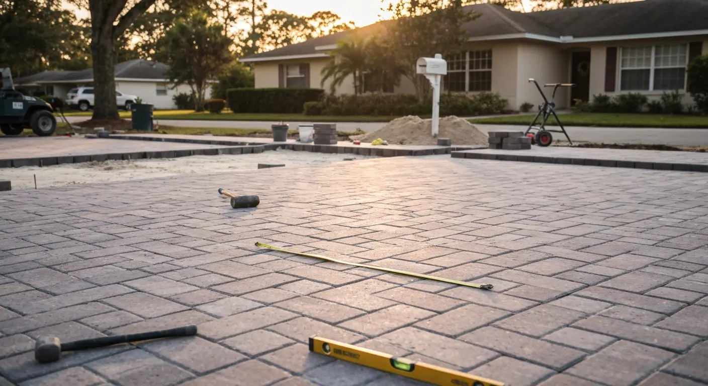 Driveway paver installation