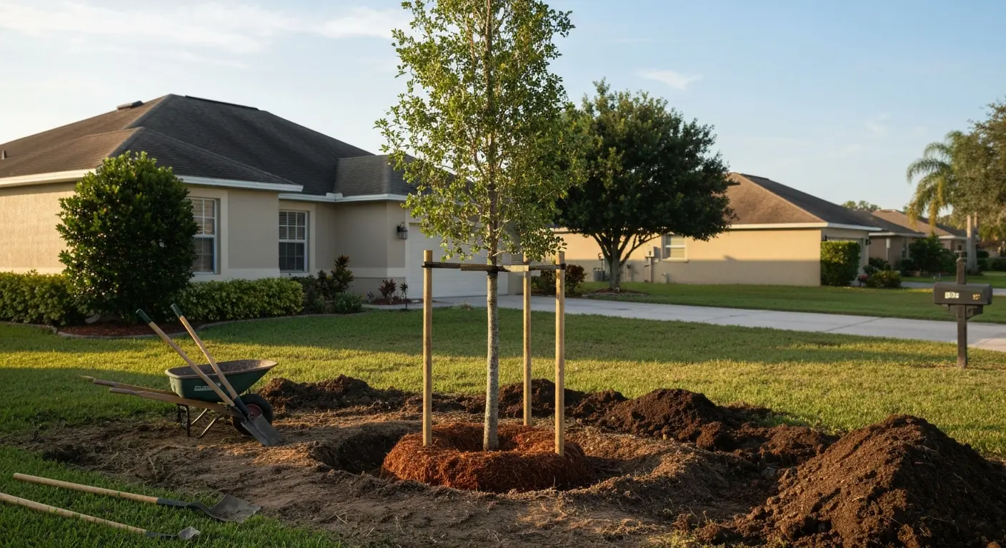 Residential tree planting
