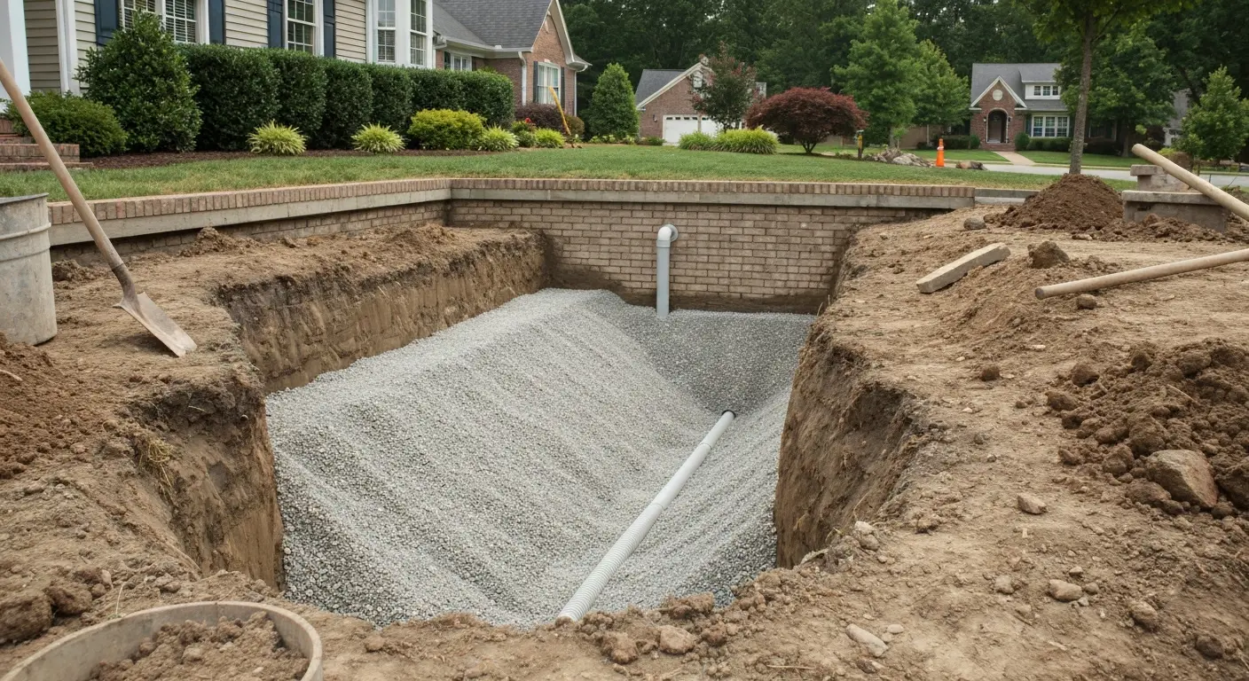 French drain installation