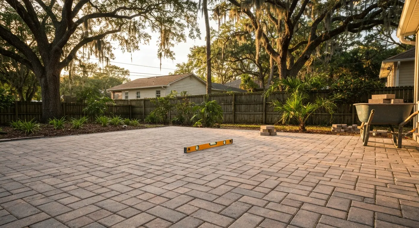 Paver patio installation
