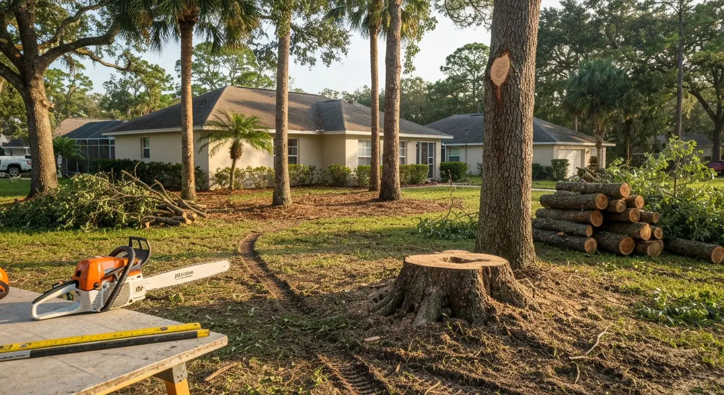 Storm damage tree cleanup