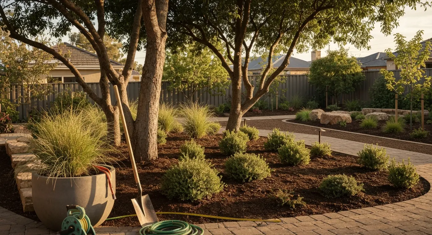 Landscape design with trees