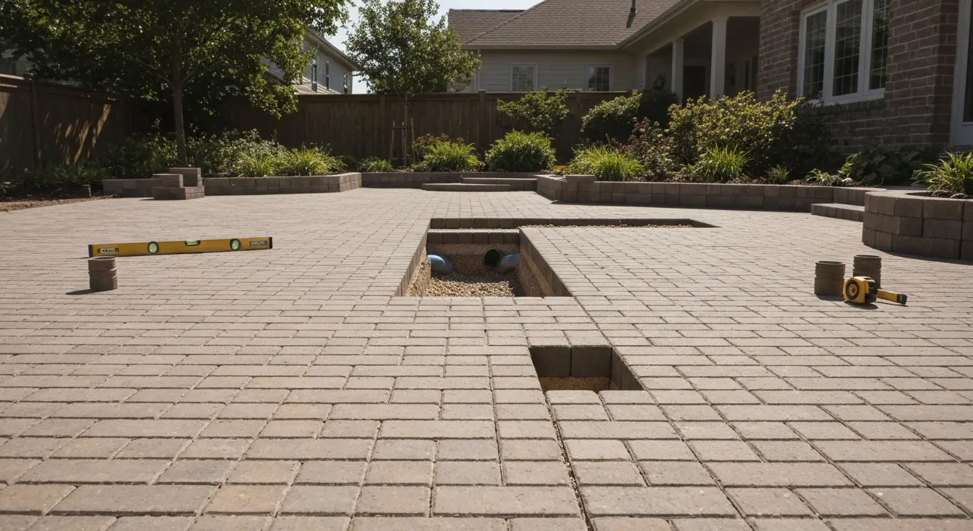 Patio with drainage system
