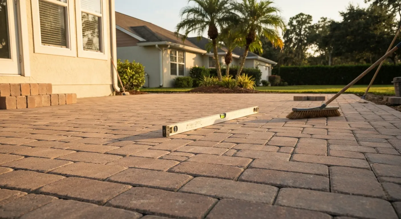 Patio paver installation