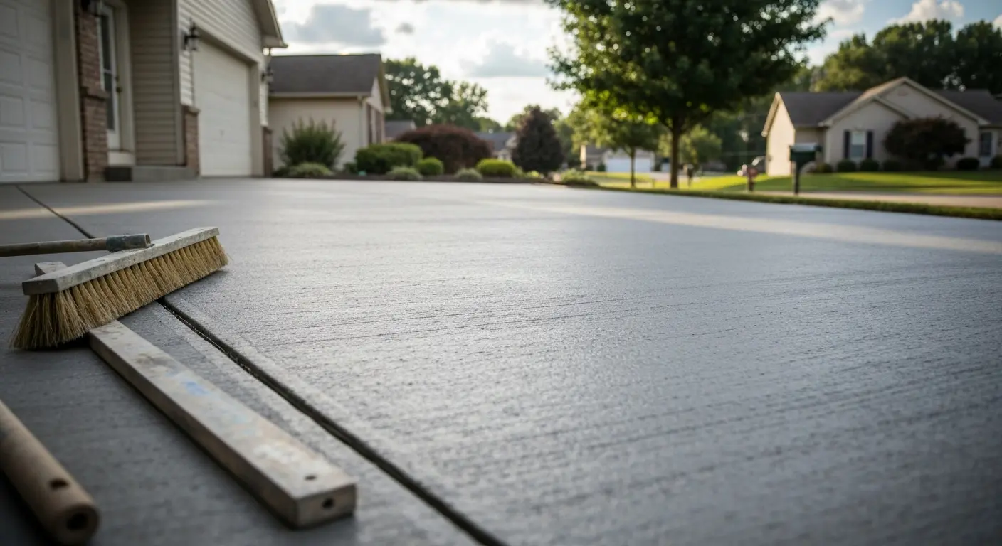Concrete driveway installation