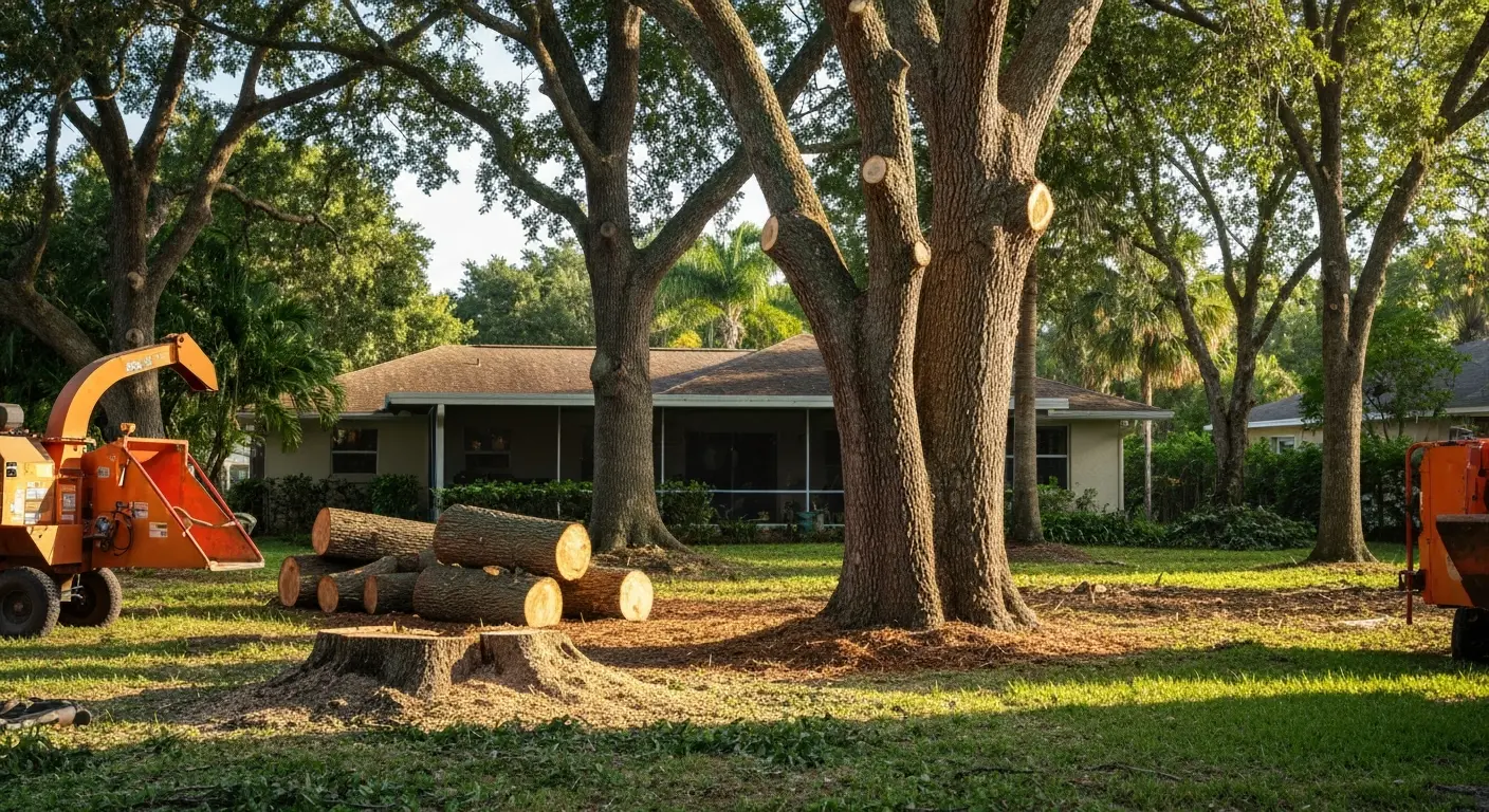 Residential tree removal in Lutz