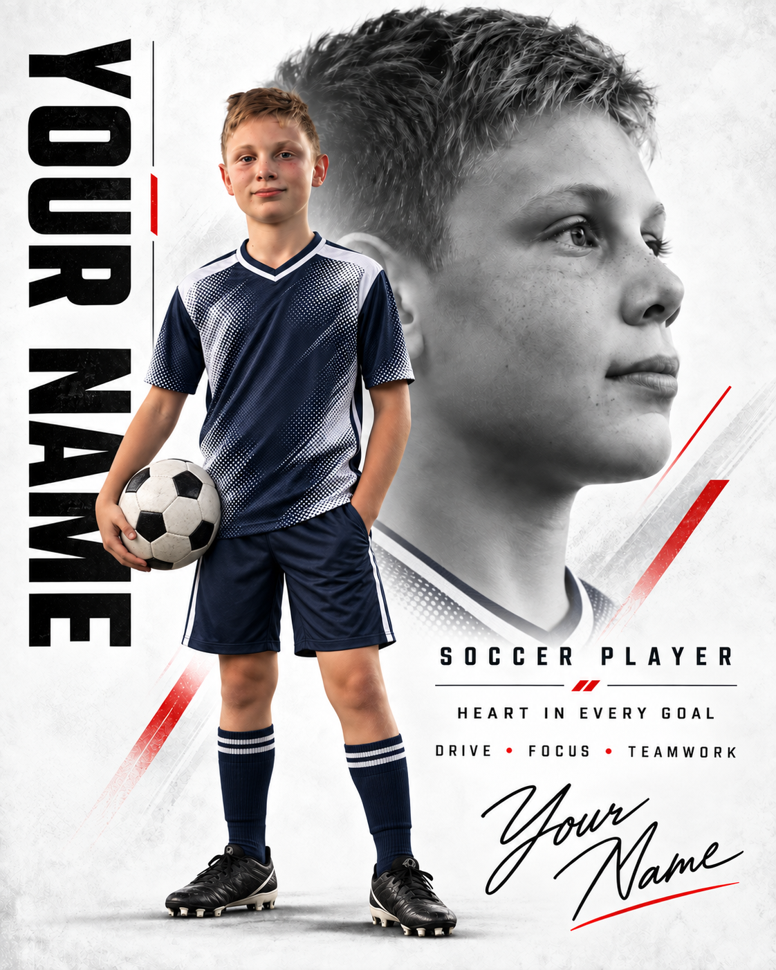Example soccer personal branding poster