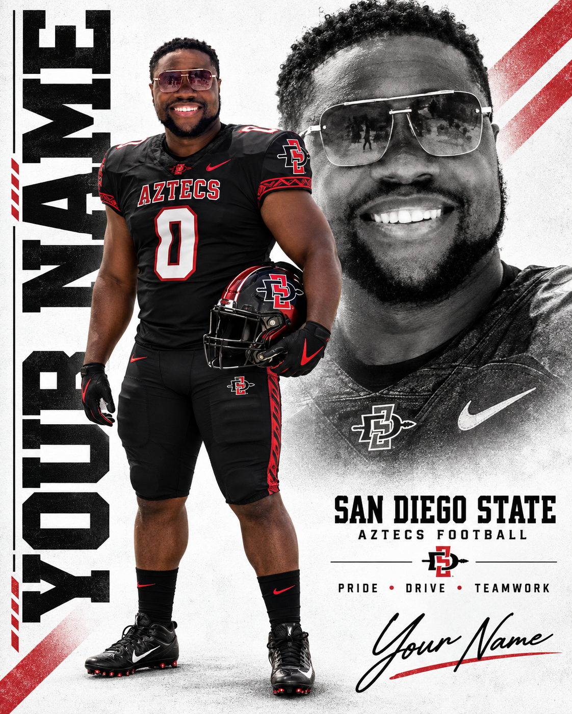 Example football athlete personal branding poster