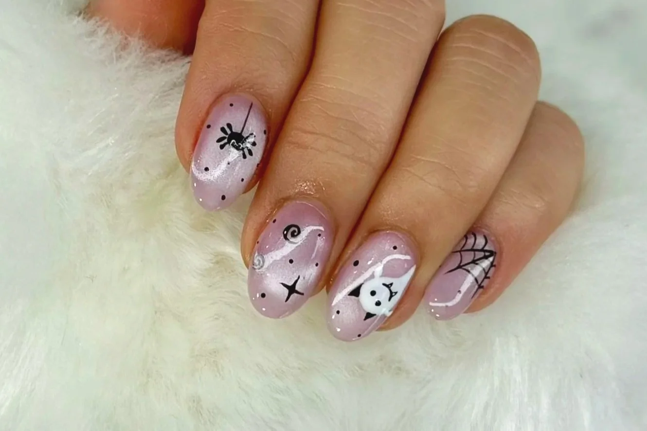 Overlay nails w/ Not So Simple nail art at BeautyBar SGV