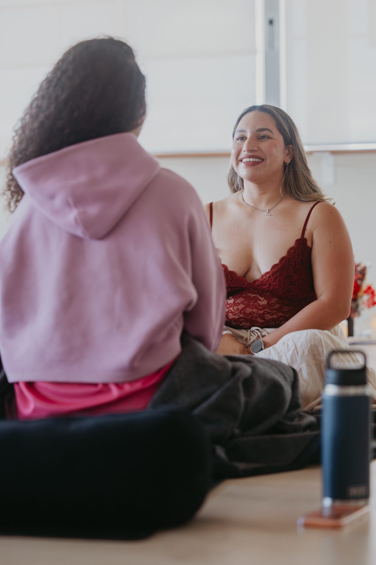 Rosalia connecting one on one with an attendee