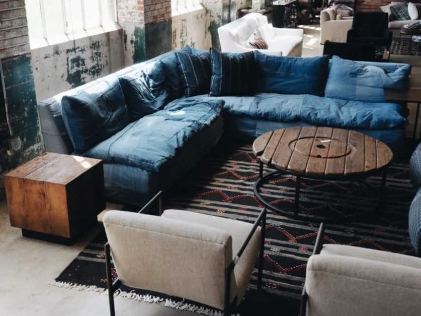 Sectional sofa and chairs in a living room