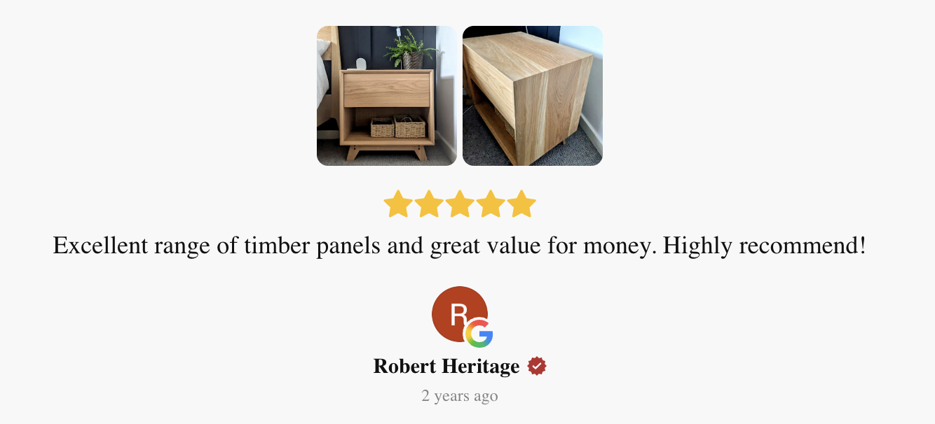 Google review from Robert Heritage