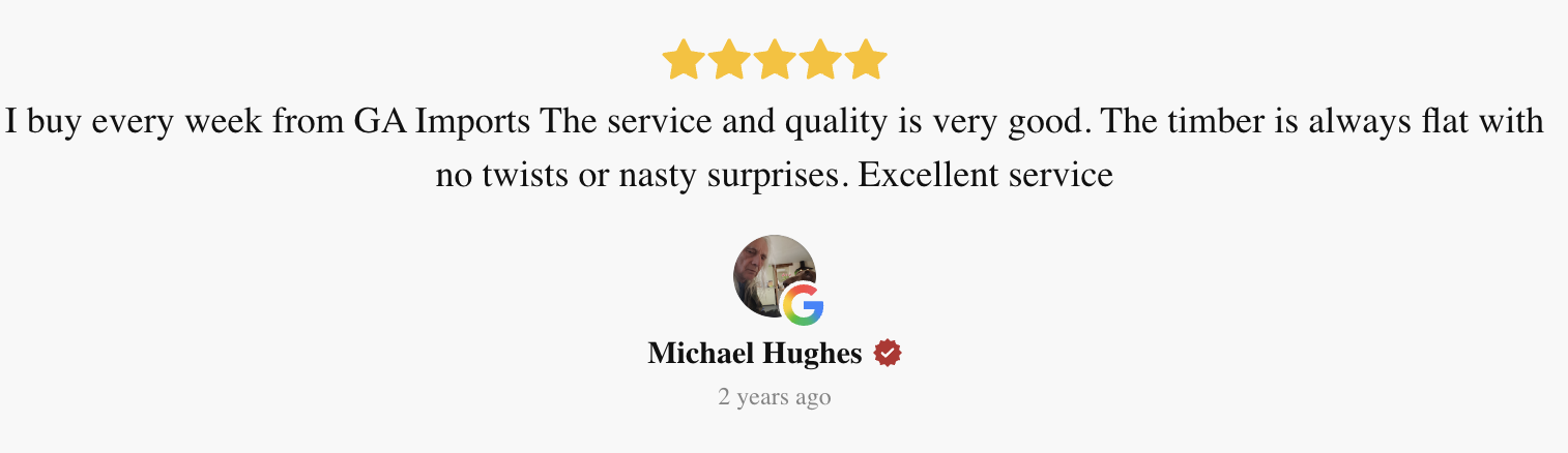 Google review from Michael Hughes