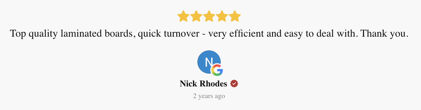 Google review from Nick Rhodes