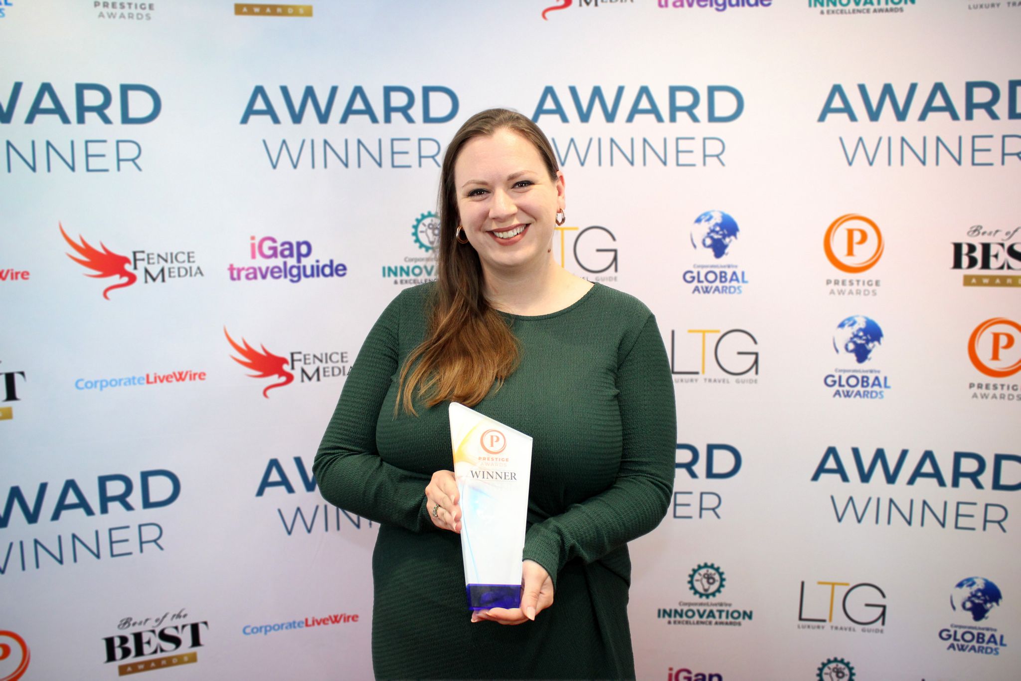 Hannah Viney at an awards ceremony