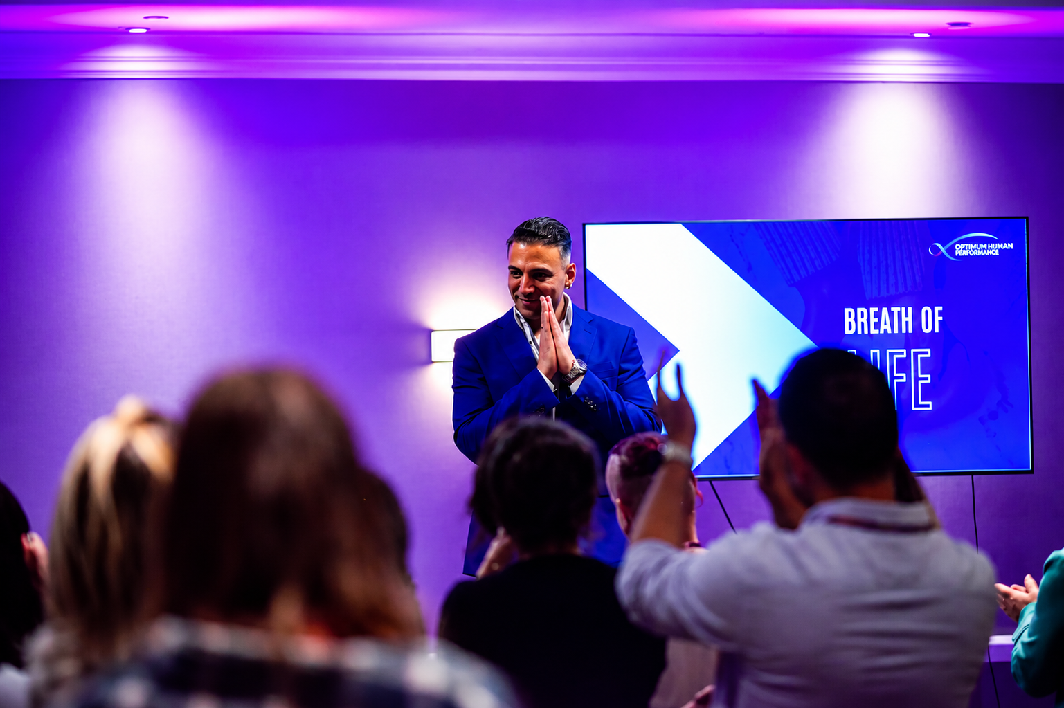 Imran Ahmed on stage at the Breakthrough Experience