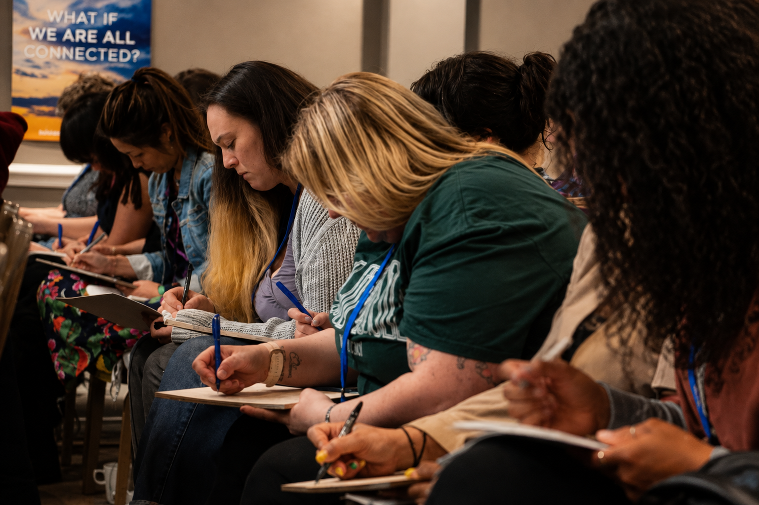 Delegates taking notes