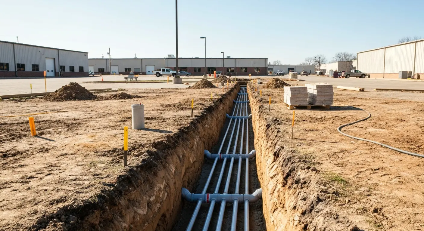 Utility trenching work