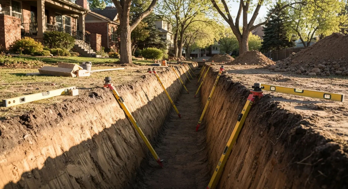 Utility trenching in Cherry Creek