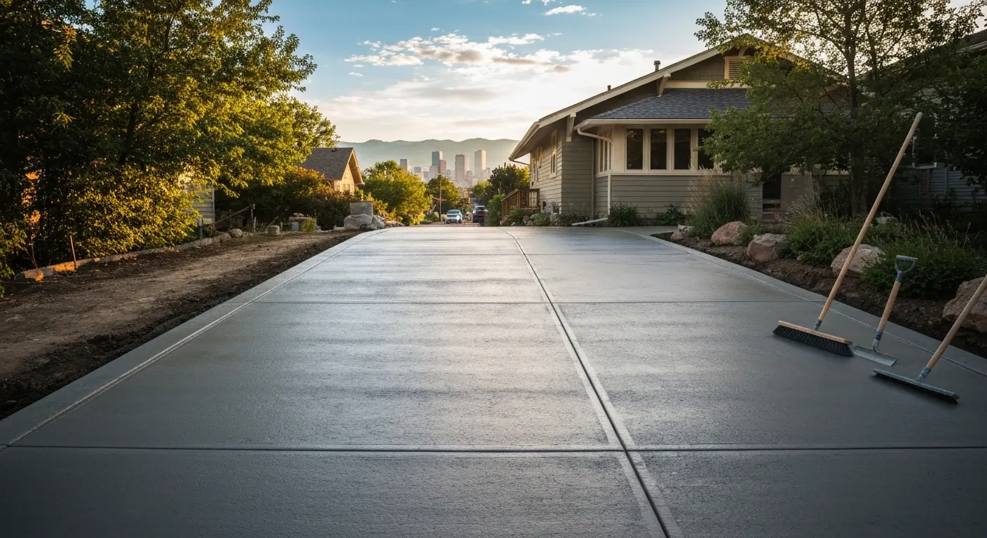 Concrete driveway installation