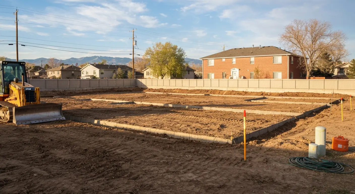 Site grading and land clearing near Broadway