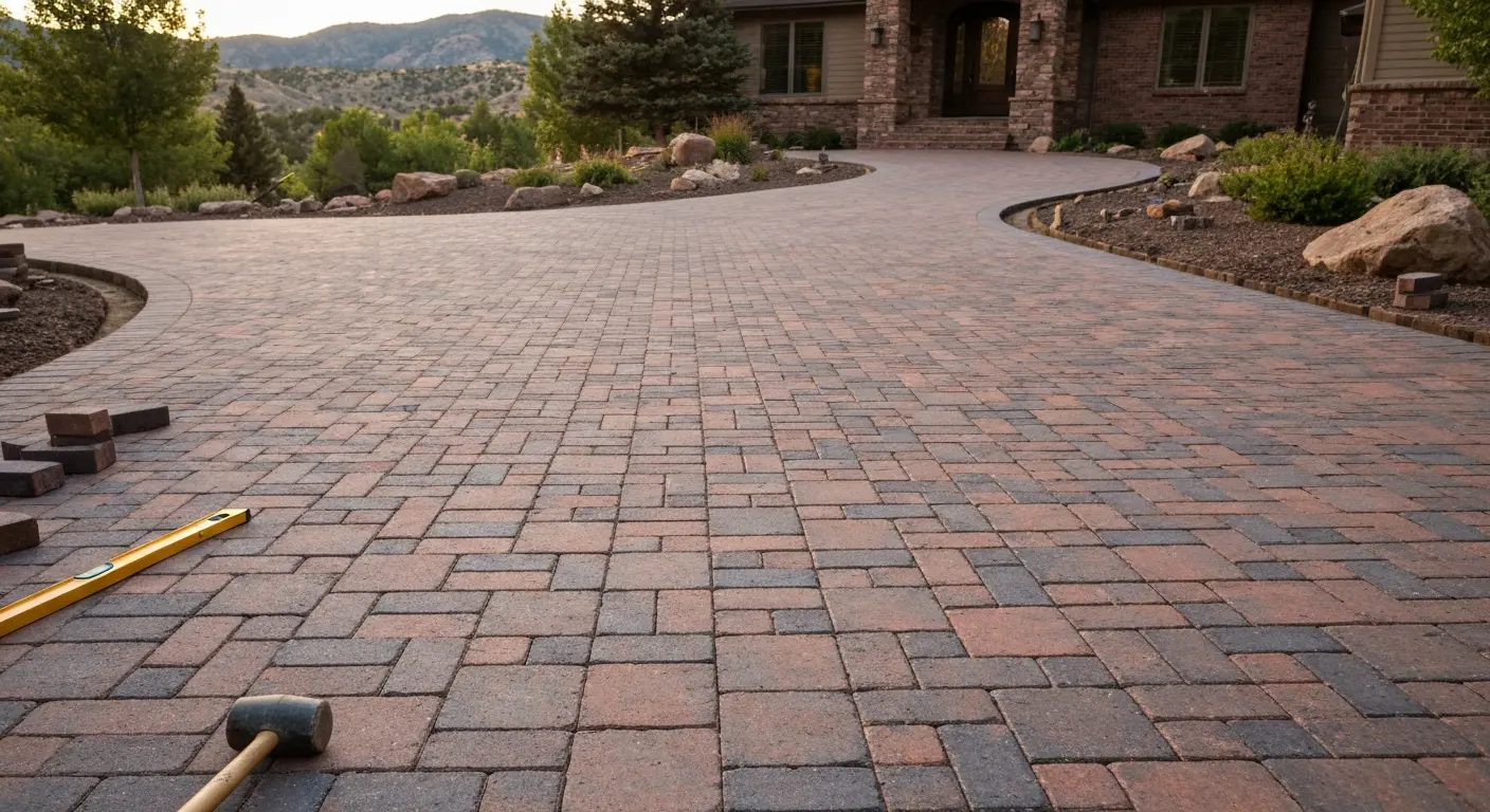 Paver driveway installation