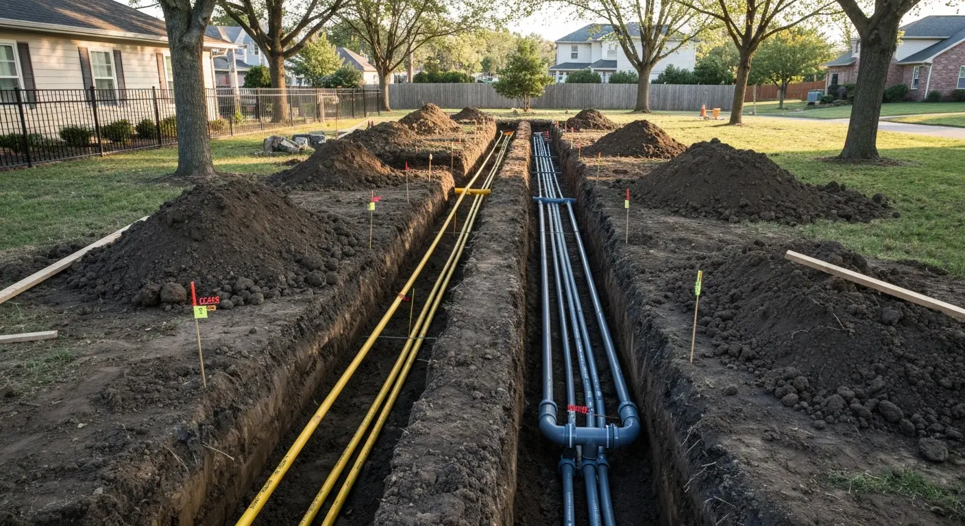 Trenching and utility prep